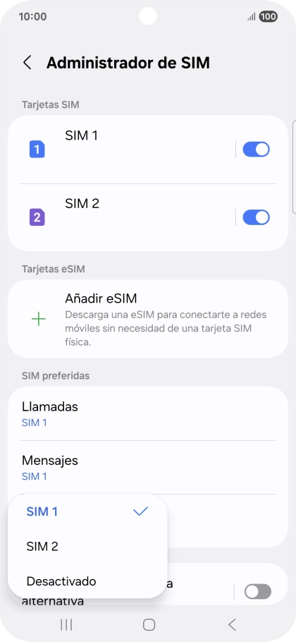 Pulsa el ajuste deseado.