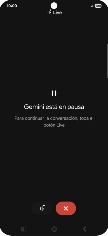 Para retomar la conversación, pulsa el icono de retomar conversación.