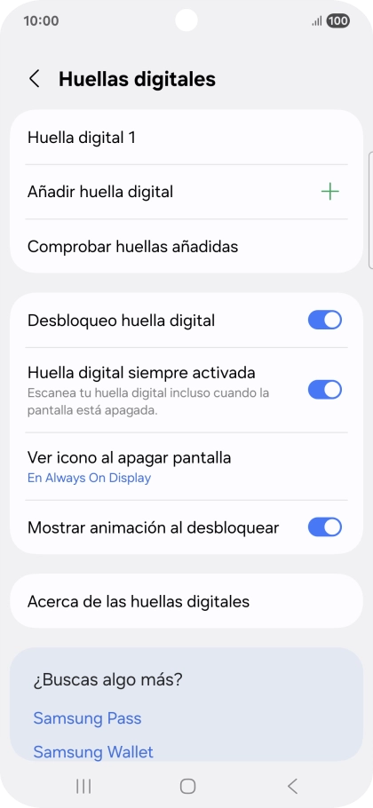 Pulsa el indicador junto a los ajustes deseados para activarlos o desactivarlos.