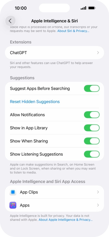 Press the required app.