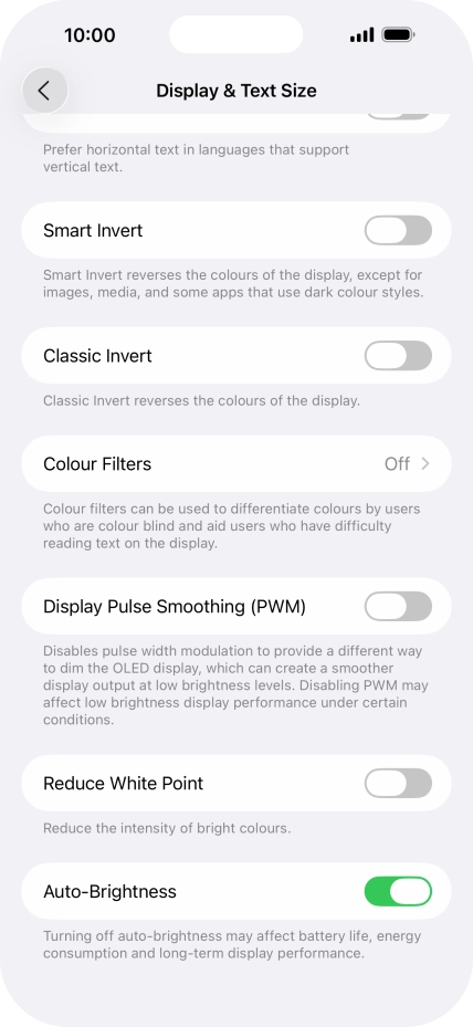 Press the indicator next to 