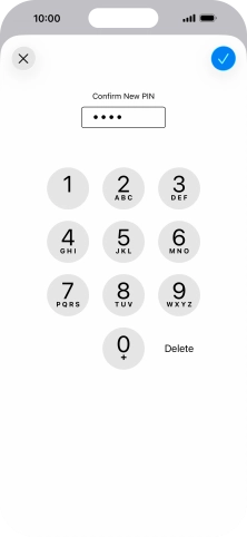 Key in the new PIN again and press the confirm icon.