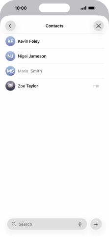 Press the required contact.