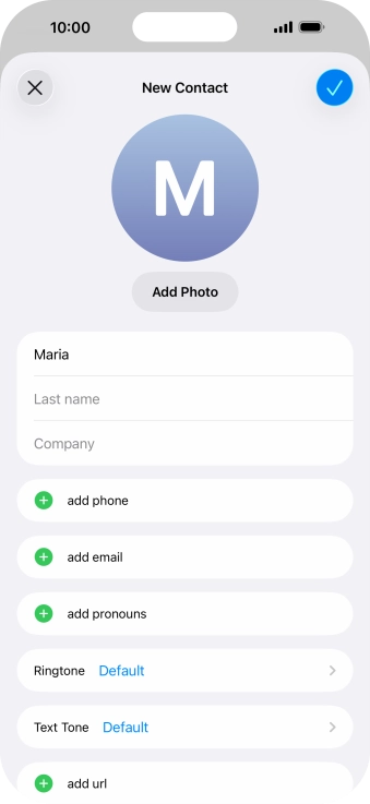 Press Last name and key in the last name.