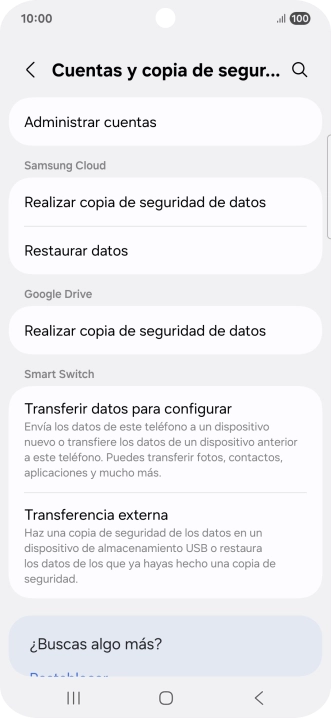 Pulsa Administrar cuentas.