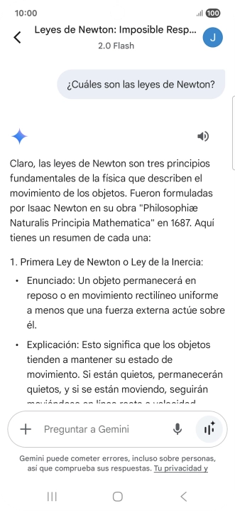 La transcripción de la conversación con Gemini Live aparece ahora en la pantalla.