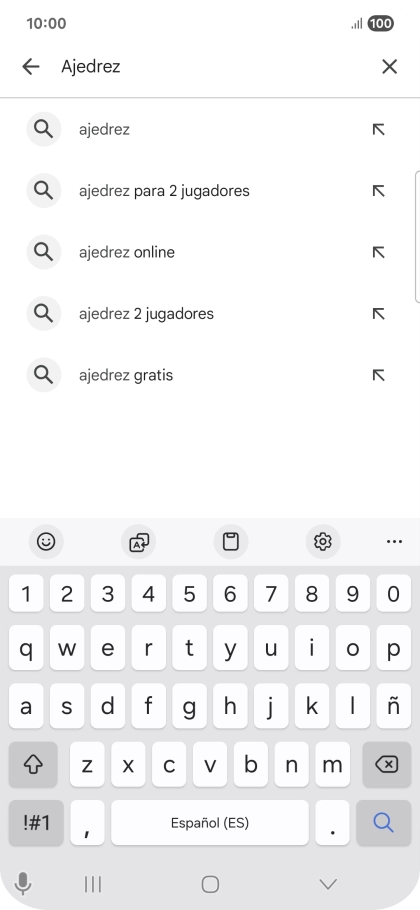 Introduce el nombre del tema o de la app y pulsa el icono de búsqueda.