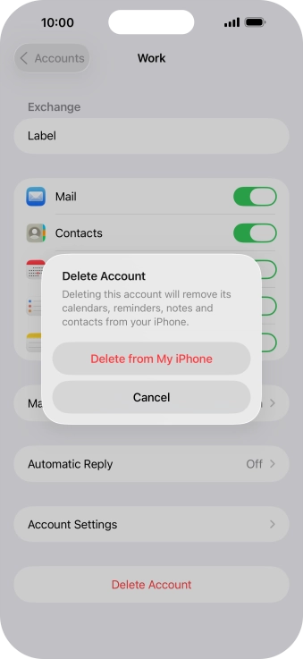 Press Delete from My iPhone.