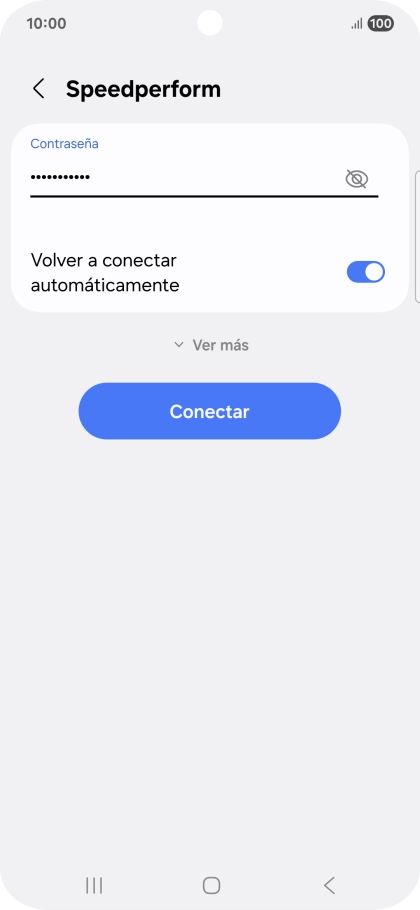 Introduce la contraseña de la red wifi y pulsa Conectar.