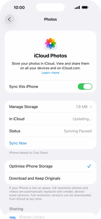 Press the indicator next to 