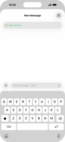 Press the microphone icon and say the required text.