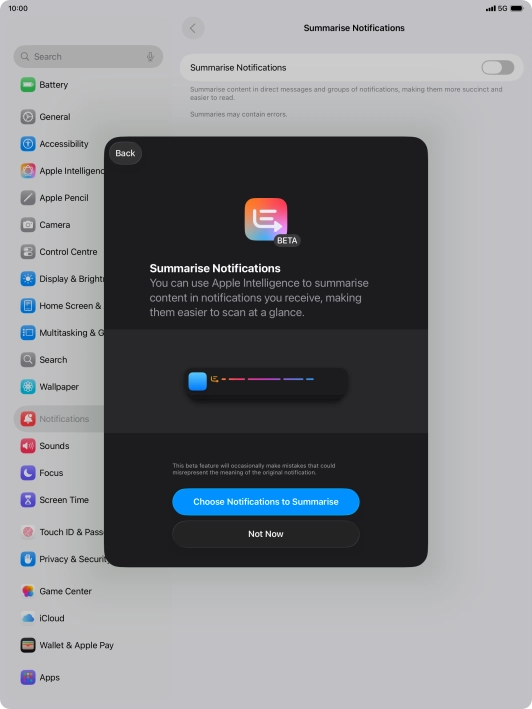 If you turn on the function, follow the instructions on the screen to select more settings.