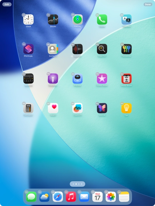 To remove an application from Dock, press and hold the required application and drag it upwards from Dock.