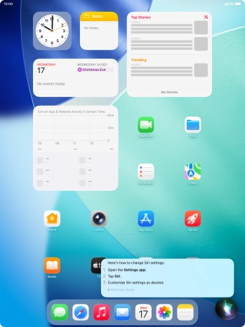 Ask questions about functions and settings on your tablet.