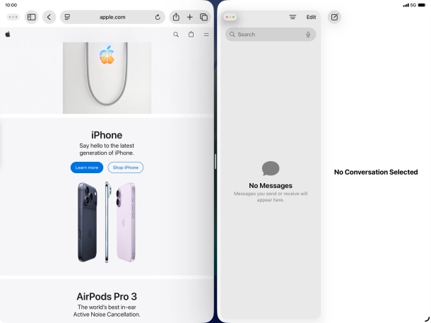 The applications are now displayed on a split screen.
