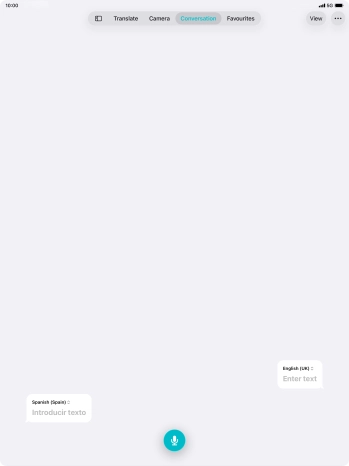 Press the microphone icon and say the required word or sentence.