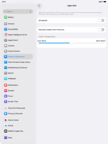 Press the indicator next to 