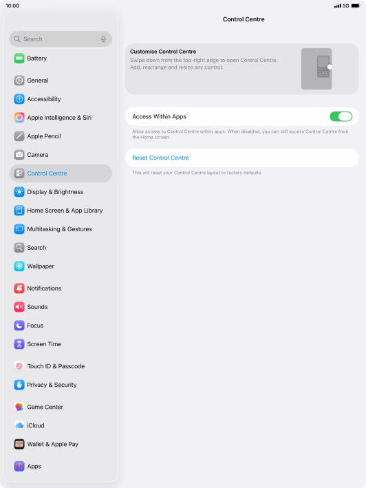 Press the indicator next to 