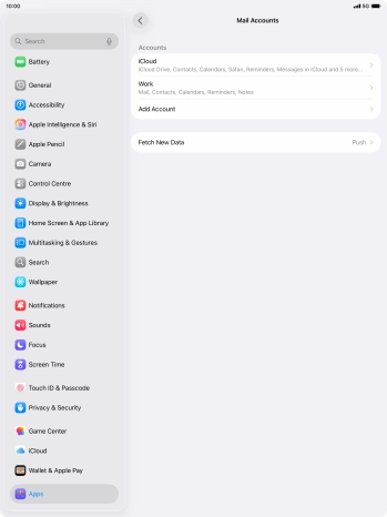 Press the required email account.