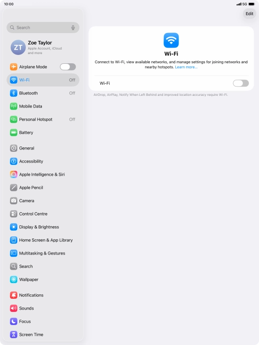 Press the indicator next to 
