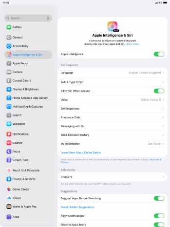 Press the indicator next to 