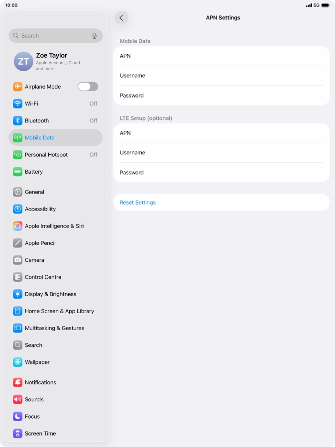 Press APN and key in wap.vodafone.co.uk.