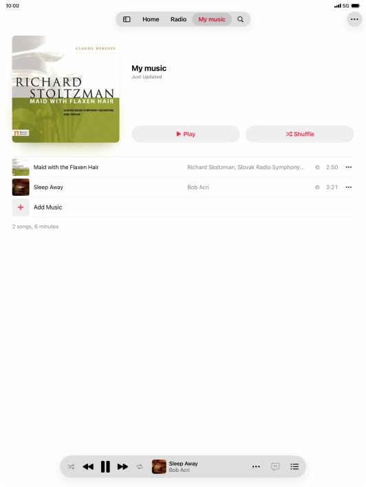 Press the song title.