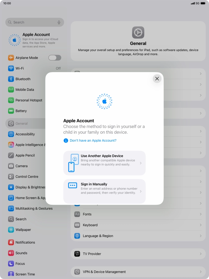 Press Sign in Manually.