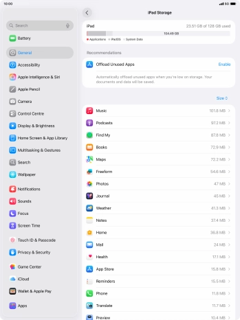 Press the required app.