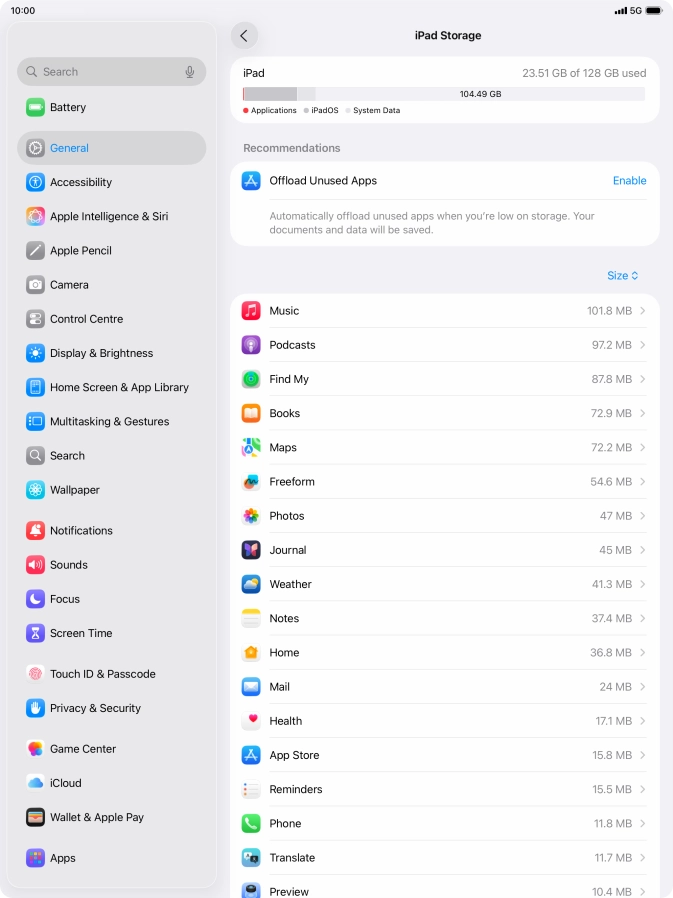 Press the required app.