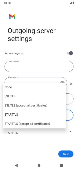 Press SSL/TLS.