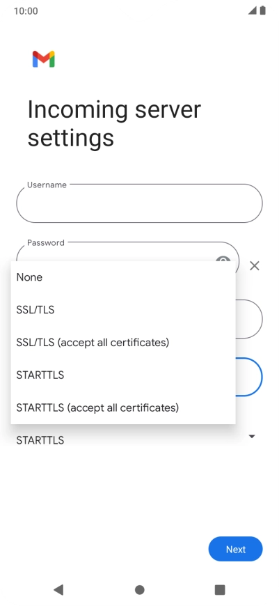 Press SSL/TLS.