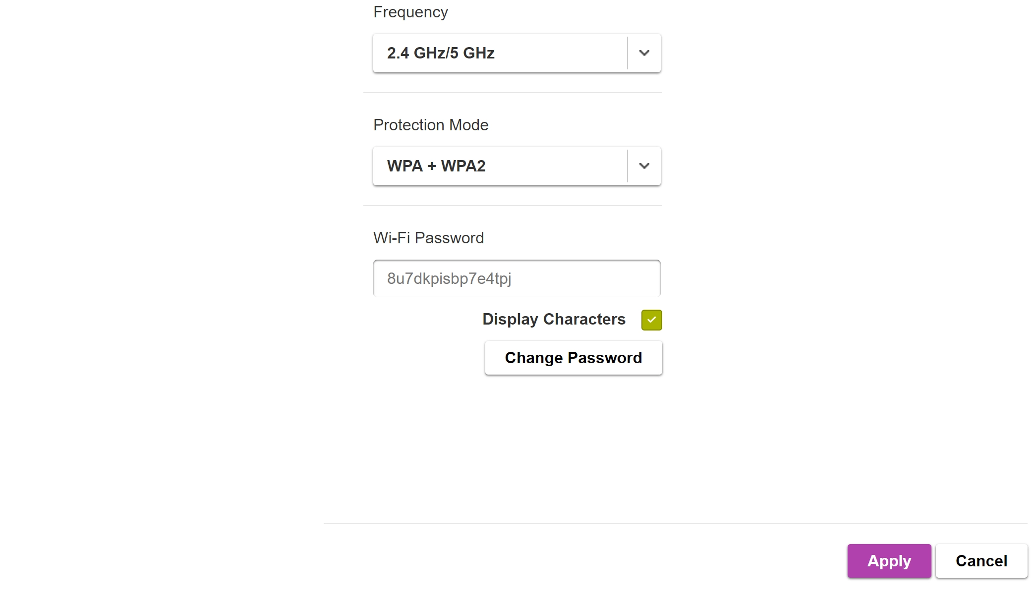 The password is displayed in the field below 