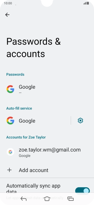 Press Add account.