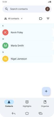 Press the new contact icon.