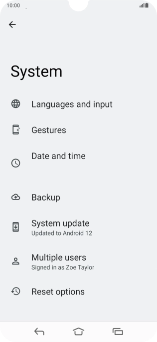 Press Reset options.