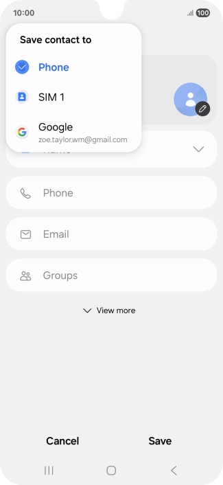 Press the required Google account.