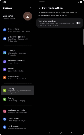 Press the indicator next to 