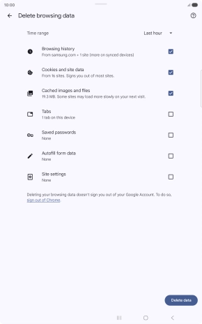 Press the fields next to the required data types.