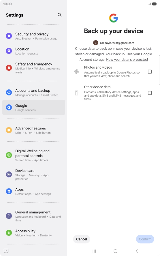 Press the required fields.