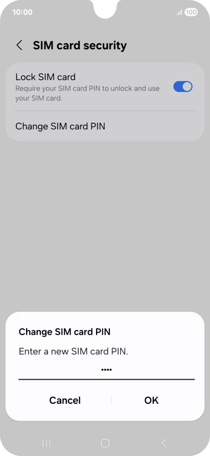 Key in a new four-digit PIN and press OK.