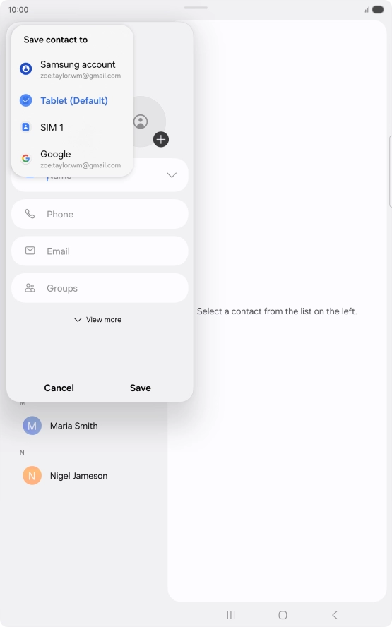 Press the required Google account.