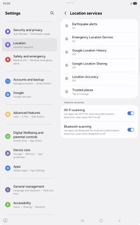 Press Location Accuracy.