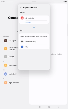 Press the name of the SIM.
