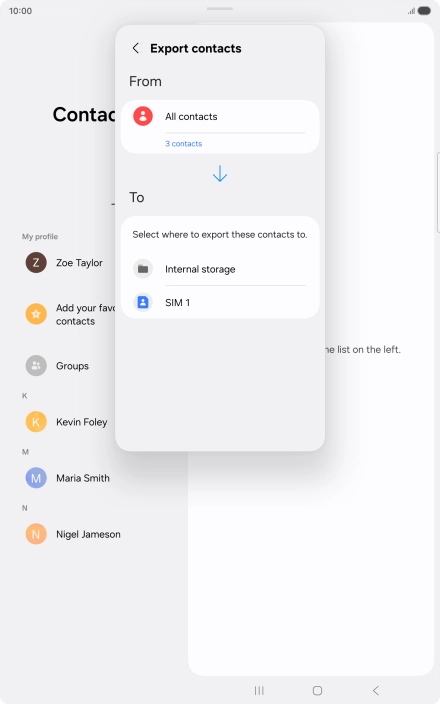 Press the name of the SIM.