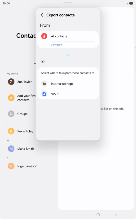 Press the name of the SIM.
