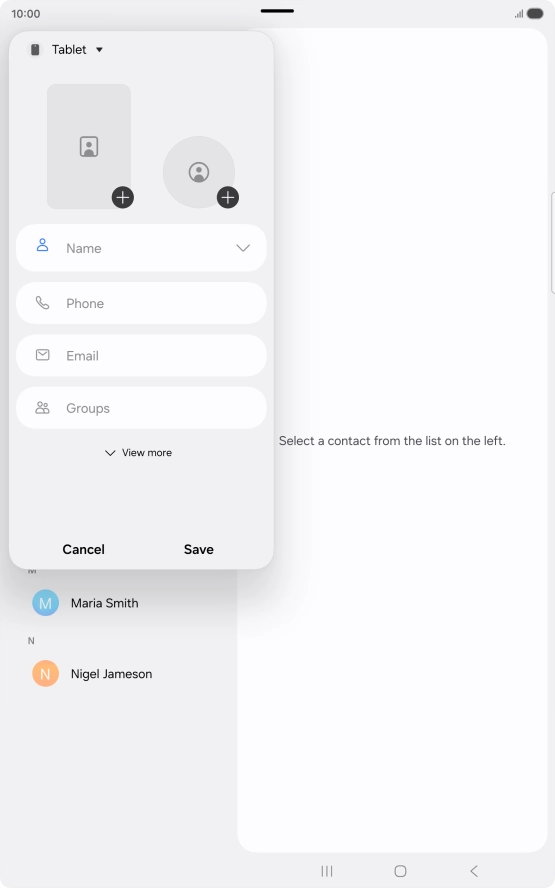 Press the address book drop down list.