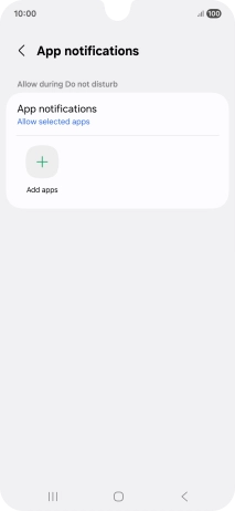 Press Add apps and follow the instructions on the screen to select which apps you would like to receive notifications from when Do Not Disturb is turned on.