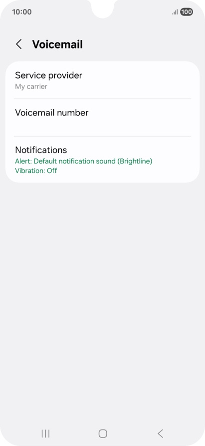 Press Voicemail number.