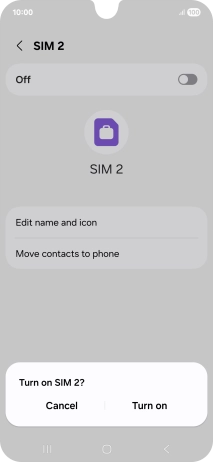 If you turn on use of the price plan, press Turn on.